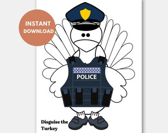 Turkey disguise template printable police | disguise a turkey | turkey in disguise | turkey disguise ideas | disguise a turkey template |