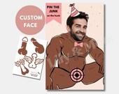 Personalised Pin the junk on the hunk | Pin the pecker game | Bachelorette party game | Hens party game | Adults party Game