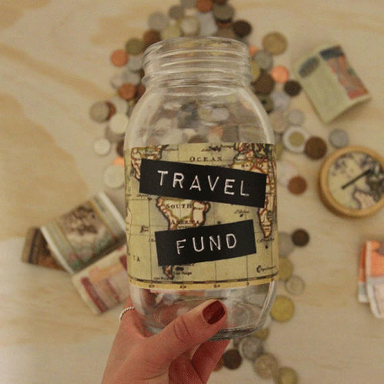 Travel Fund DIY Money Jar Money Bank Coin Jar for Etsy