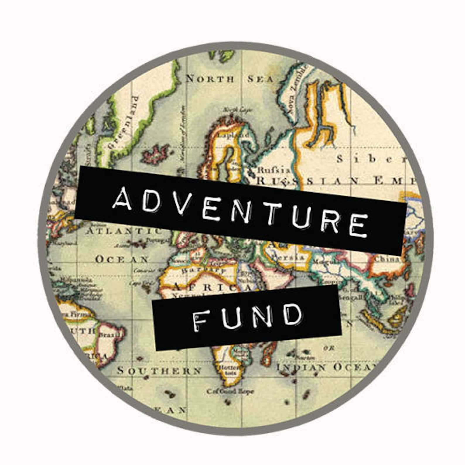 Travel Label Adventure Fund Instant Download. Create your own | Etsy