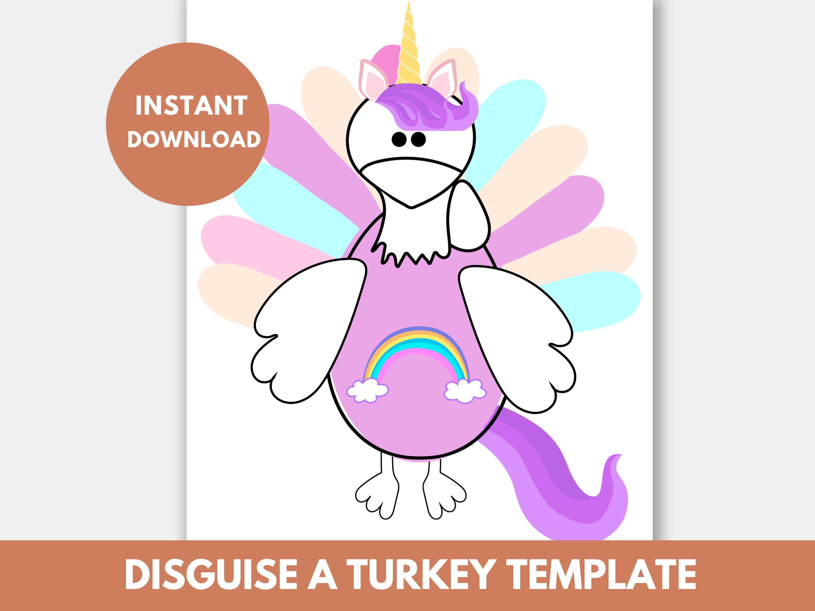 unicorn turkey disguise template printable disguise a turkey in