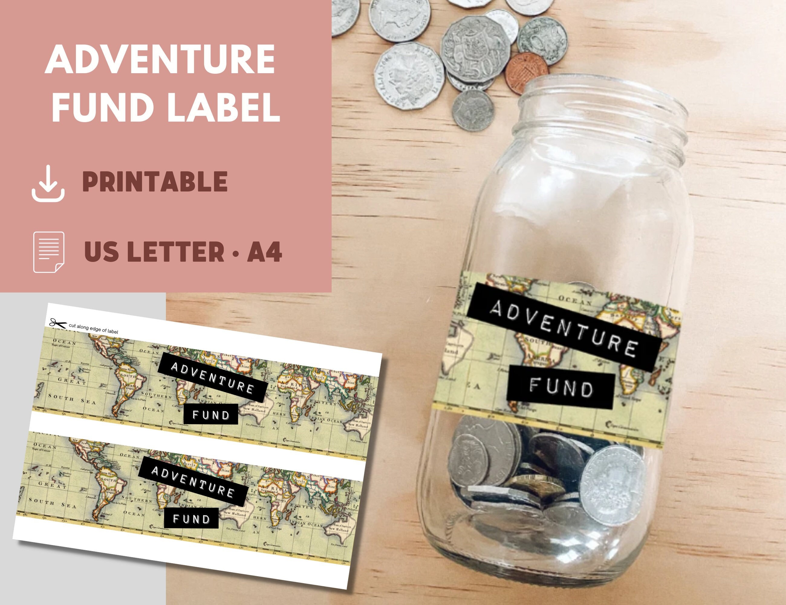 DIY Adventure Fund Piggy Bank - My Sticker Face