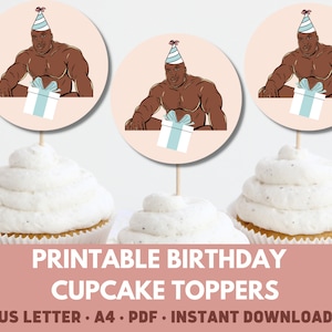 Barry Wood Cupcake toppers, Birthday cupcake toppers, Birthday cupcake toppers, Naughty Birthday Decor, Printable Birthday decorations, BBC