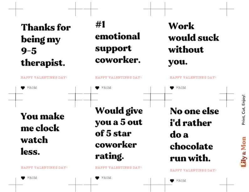 Funny Coworker Valentines Card Printable Workplace Valentine Cards For Coworkers Printable