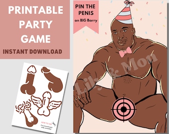Printable Pin the Junk on the Hunk Pin the Pecker Game - Etsy