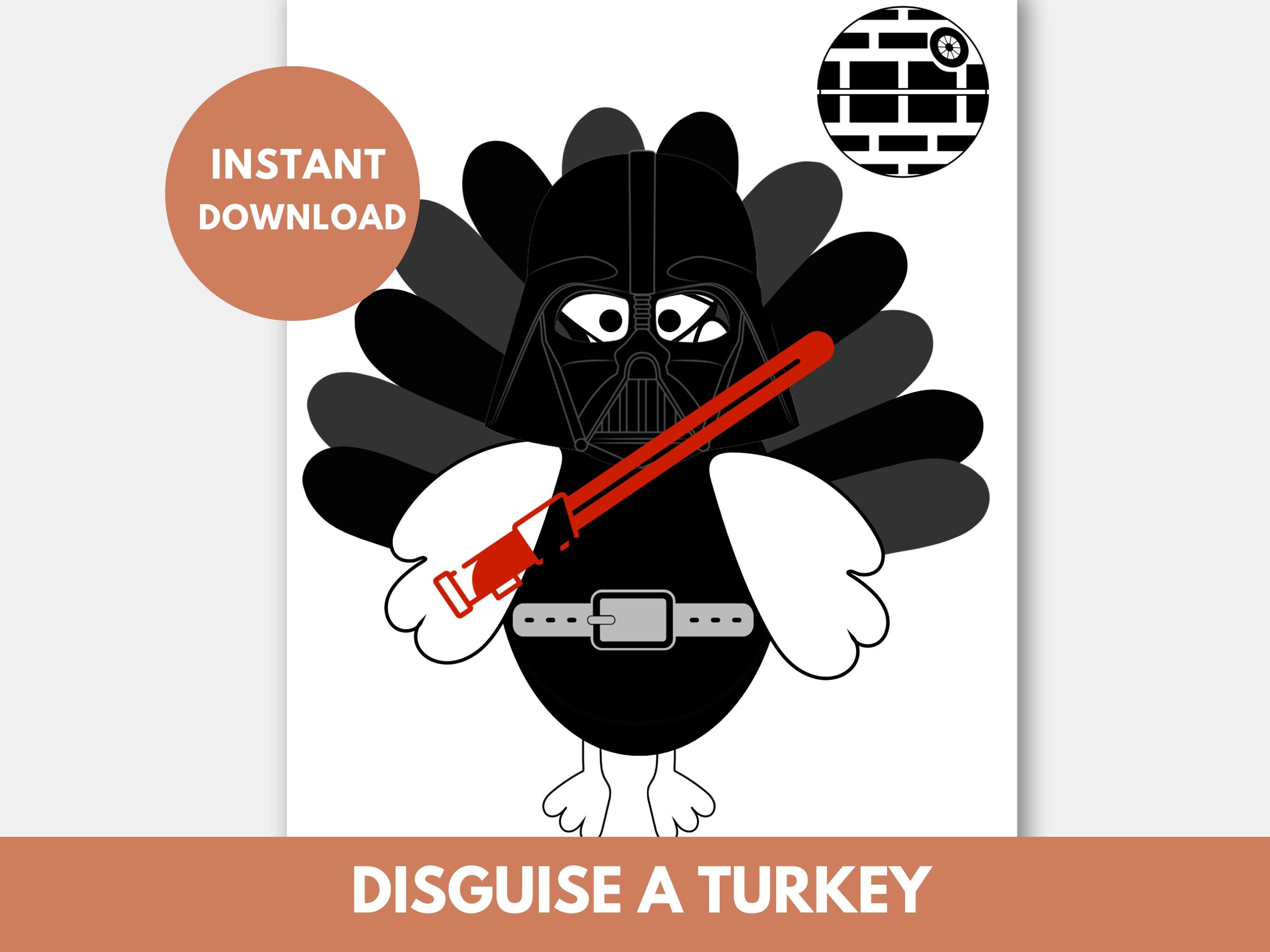 darth vader turkey disguise template printable | disguise a turkey