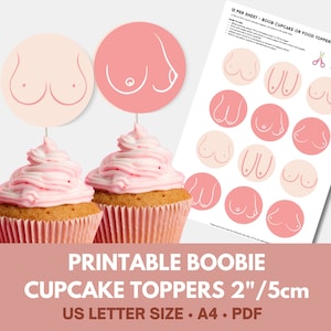 Titty cupcake-toppers | Boobie-decor | Lesbisch kippenfeest | Feestdecoraties voor lesbische kippen | Feestdecoraties voor volwassenen | LGBTQ-feestdecor