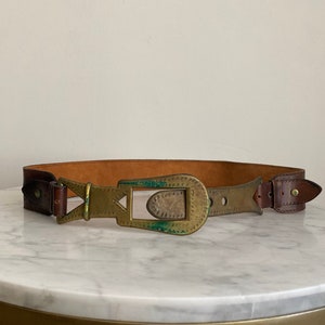 Vintage Brass and Leather Belt