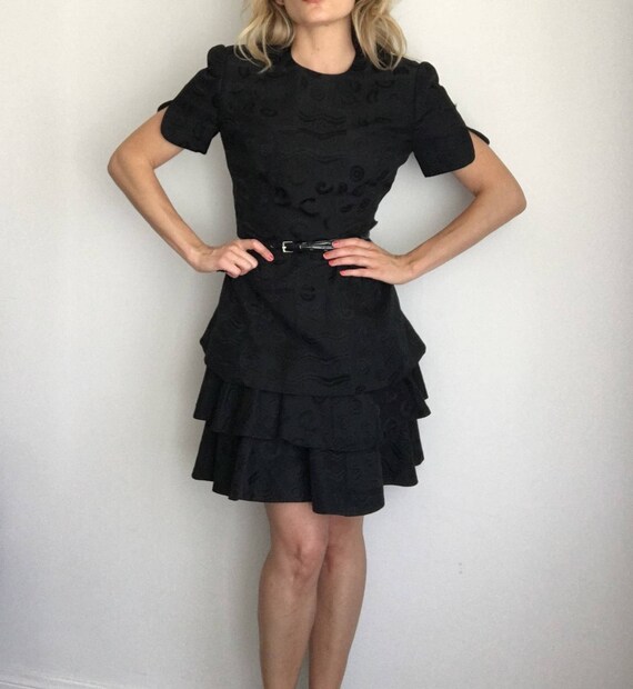 50s NWT Gorgeous Vintage Travilla Black Cocktail D