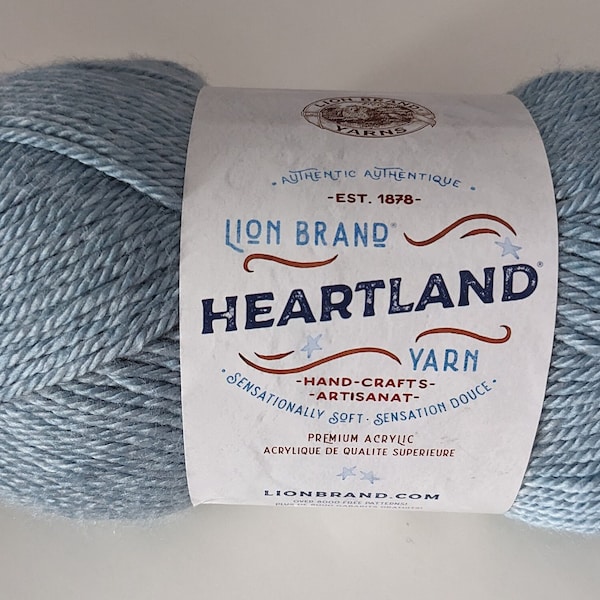 Lion Brand Heartlands- Heartland Voyageurs-  soft acrylic yarn- yarn for knitting and crochet- Lion Brand yarn- light blue