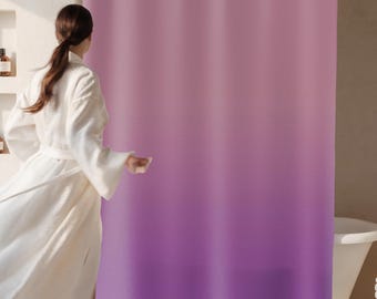 Elegant Mauve Ombre Fabric Shower Curtain