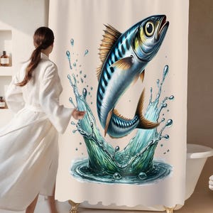 Under the Sea Vibes Anchovy Shower Curtain