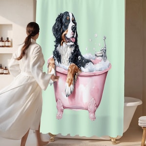Cheerful Doggy Shower Curtain - Charming Bathroom Accent
