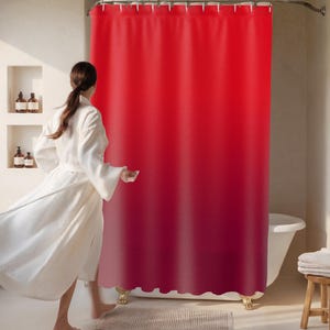 Eye Catching Red Fade Shower Drapes Trendy Bathroom Refresh