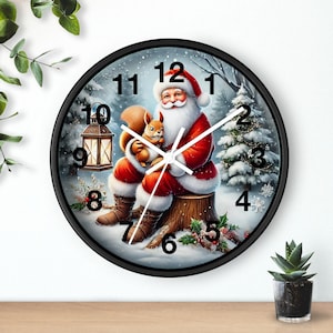 Festliche Weihnachtsmann Weihnachtswanduhr