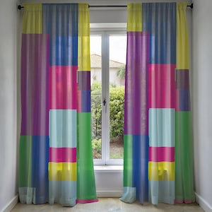 Modern Pojagi Inspired Curtain for Vibrant Home Decor