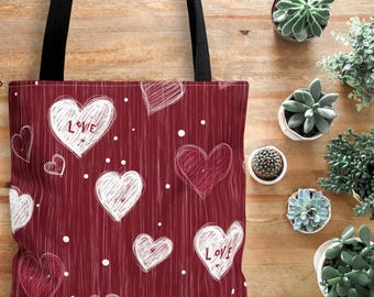 Heart Pattern Tote Bag Gift For Her