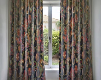 Boho Floral Indian Window Curtain