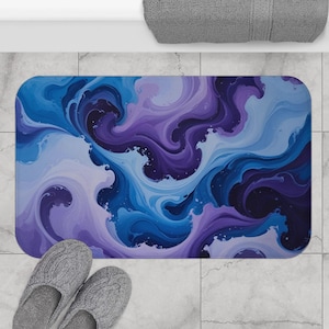 Modern Abstract Bath Mat for Trendsetters: A Chic Home Accent