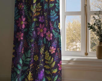 Cortinas opacas botánicas con helechos florales encantados