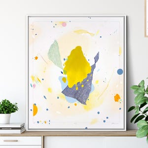 Original Abstrakte Kunst Leinwand: Olive Grün & Gelb Moderne Malerei