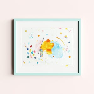 Originele kleurrijke abstracte aquarel: moderne kunsttekening
