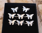 Napkin rings, sterling silver, butterfly, set of 4, silver 925 serviette rings, wedding gift, silver anniversary, housewarming gift
