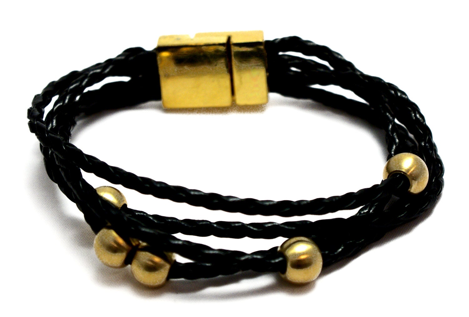 Bracelet Multicord Braided Leather Bracelet Black Leather Etsy UK