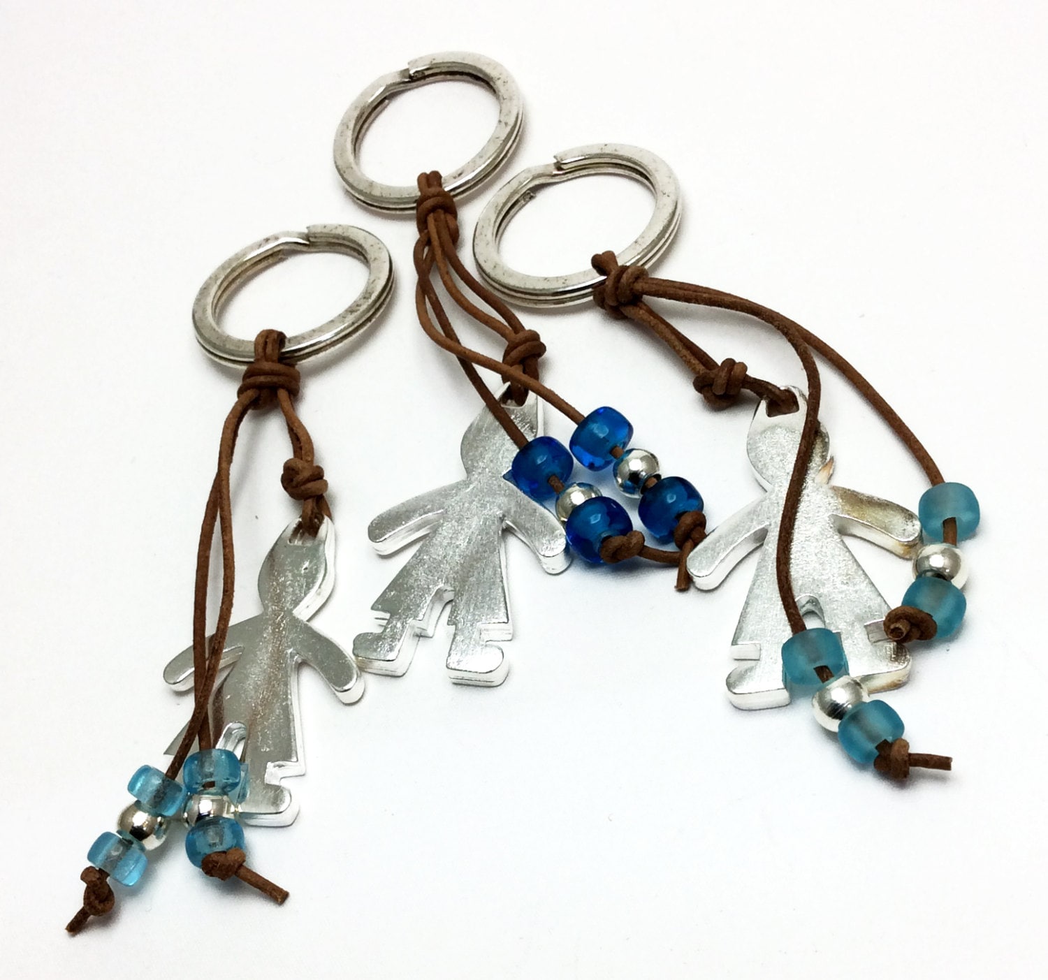 Keychain, Baptism Favor Boy Keychain, 10 Pcs, Silver Plated Boy Charm