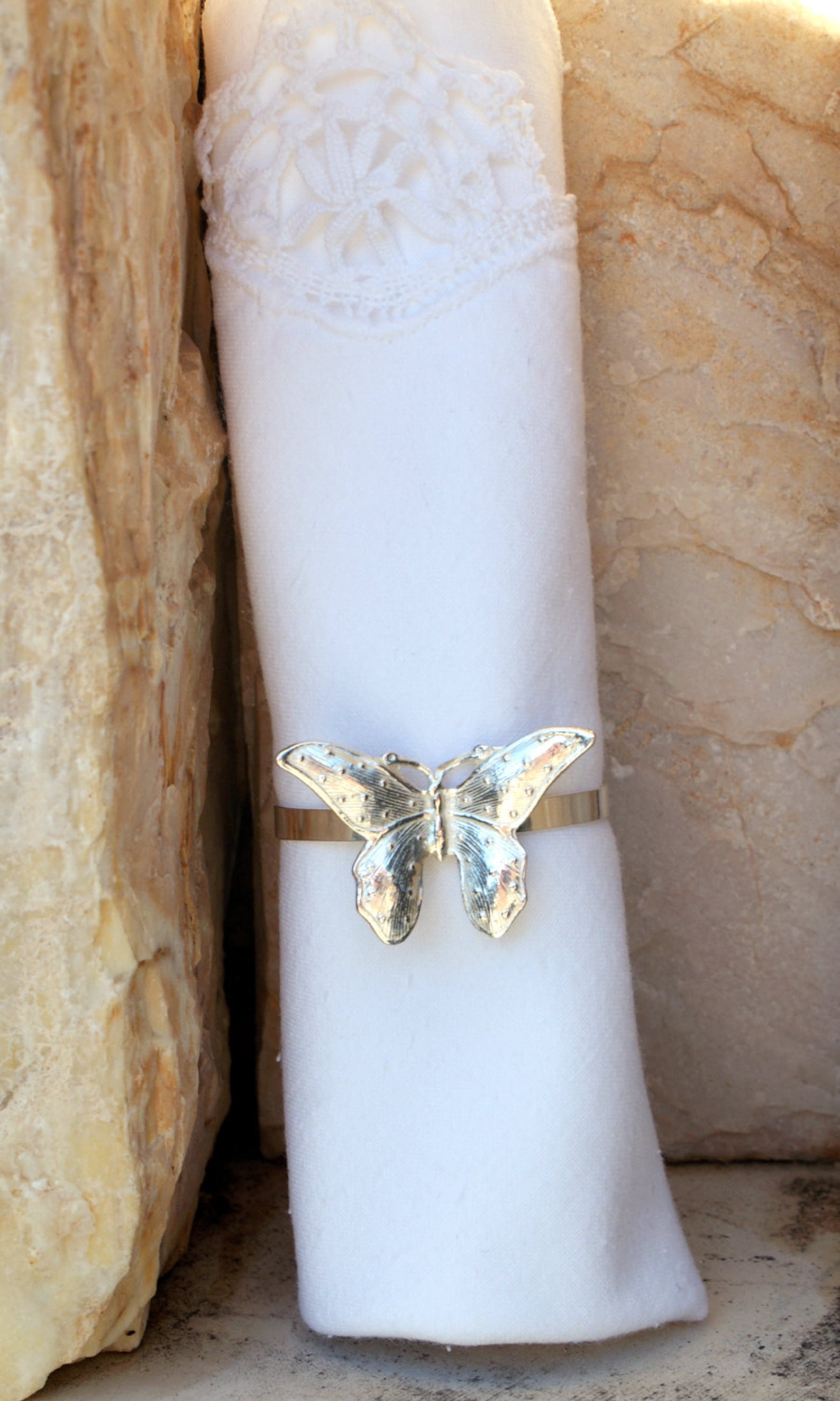 Napkin Rings Sterling Silver Butterfly Set of 4 Silver 925 Etsy UK