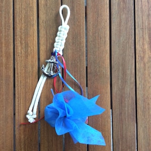 Favor anchor wall decor, 10 pcs, anchor charm, cord, glass beads, baptism favor,wedding favor, nautical theme