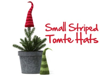 Kleine gestreifte Tomte Hüte | STRICKMUSTER