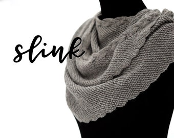 Slink | a reversible triangular wrap featuring a braided cable | KNITTING PATTERN