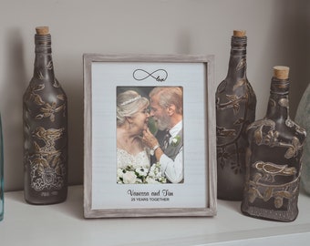 Love Infinity Personalized Frame- Anniversary Gift - 5x7 Engraved - 8x10 Picture Frames - Etched In Time - Fast Shipping - FREE SHIPPING