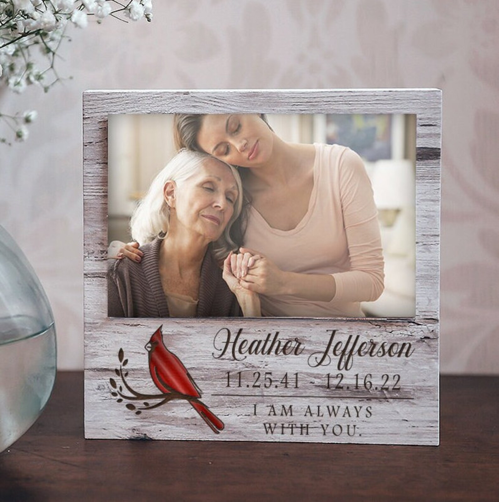 Photo Frame Memory Cardinal Personalized Cardinal Memorial 4x6 Photo Frame- Bereavement-always With ...