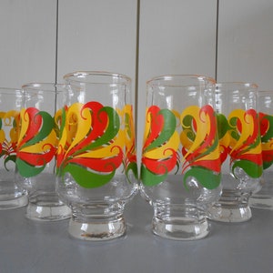 Buy Set of Four Vintage Drinking Glasses. Retro Groovy Funky Online in  India 