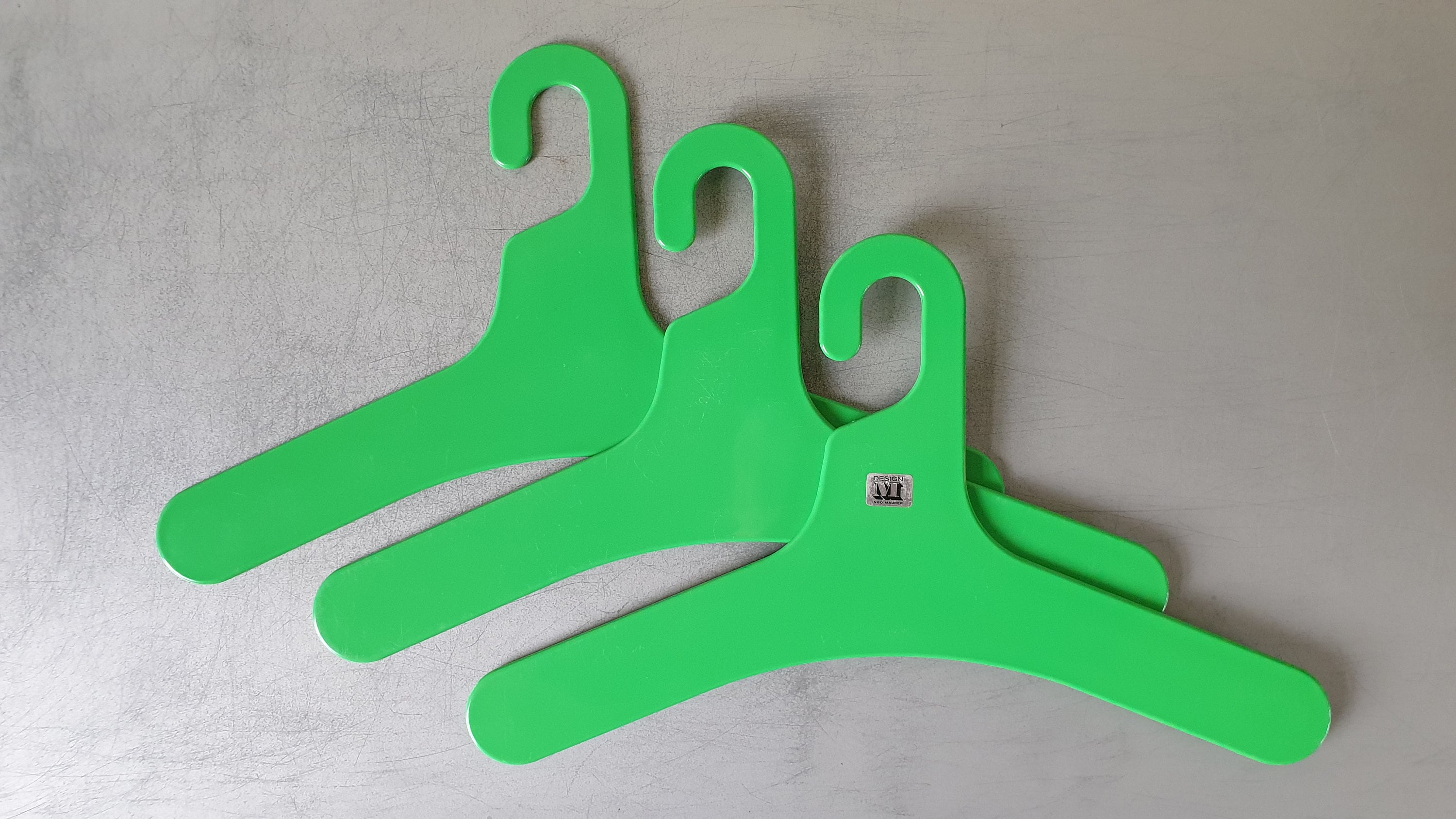 Rare Set of Three Vintage 1960s Coat Clothing Hangers. 