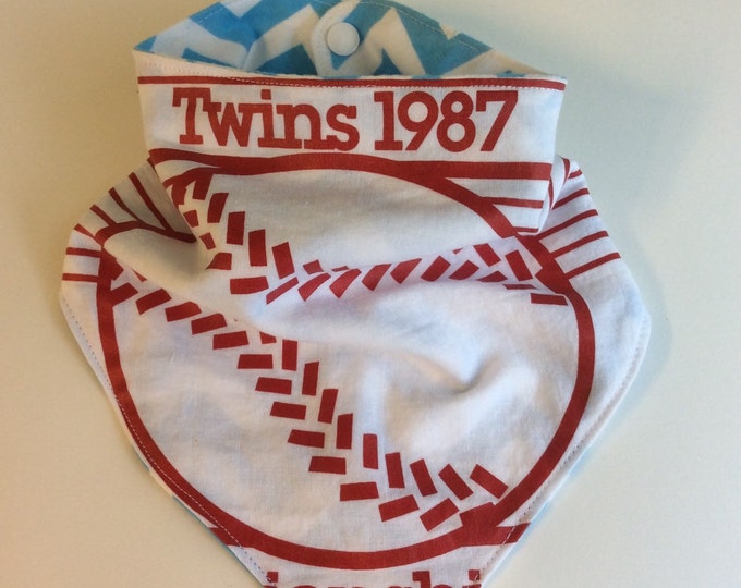 Upcycled MN Twins Homer Hankie Toddler Bandana Bib Ready to Ship Etsy