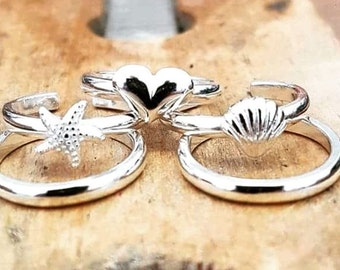 Sterling silver toe rings in various designs!