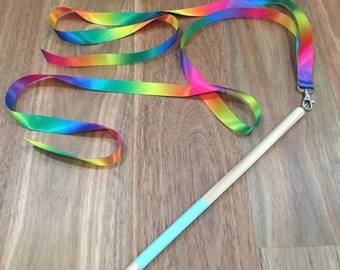 Rainbow Ribbon Wand Rhythmic Gymnastics Ribbon Girls Gifts Outdoor Toys
