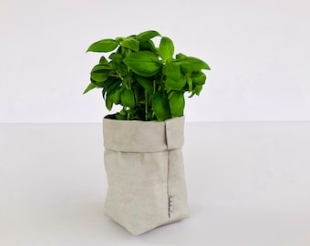 Washable Kraft Paper Storage Bag Grey SMALL / Plant, Kitchen and Makeup storage