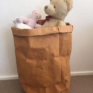 Cesta de papel lavável JUMBO / Suporte para plantas de papel lavável / Cesto de roupa suja / Saco ecológico / Saco de papel / Cesta de papel / Saco de papel lavável