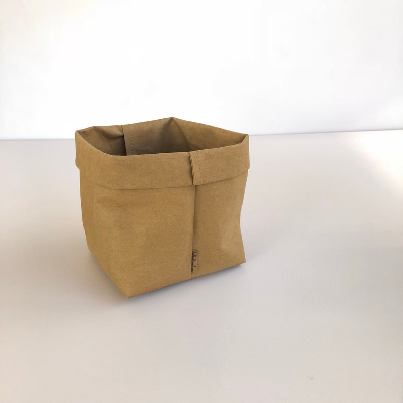 Washable Paper Basket LARGE Washable Paper Plant Holder Kitchen Basket Eco Bag Paper Bag Paper Basket Washable Paper Bag image 10