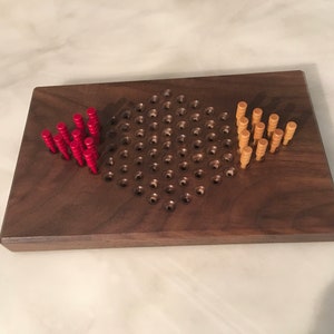 Board Game Chinese Checkers 2 person Walnut