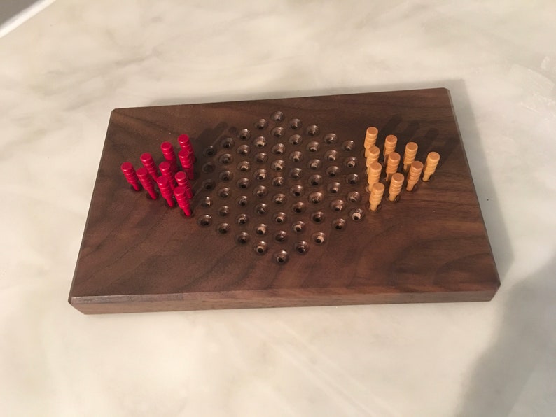 Board Game Chinese Checkers 2 person Walnut