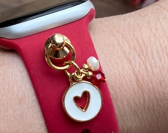 Red Butterfly Apple Watch Band Charms: Gold Floral Diamond  display picture 2