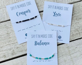 Morse Code Bracelet, Hidden Message Jewelry, Secret Code, Dainty Bracelet, Minimalist