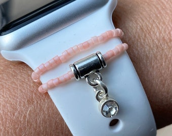 Apple Watchband Halo Ring, Stackable Band Charms, Trendy Watch Accessories, Beaded Rings for your Watchband, Watchband Rings