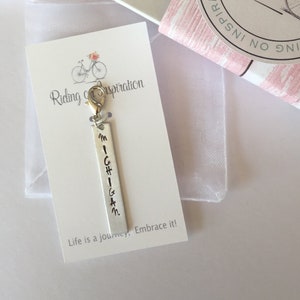 Michigan Hand Stamped Tag, Metal Stamped Jewelry, Add On, Charm, Michigan Charm