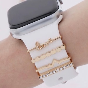 Love Stackable Watchband Charms, Watch Bars, Apple Watch Band Accessories, Gift for Mom, Apple Watch Jewelry, Watch Jewelry, Valentines